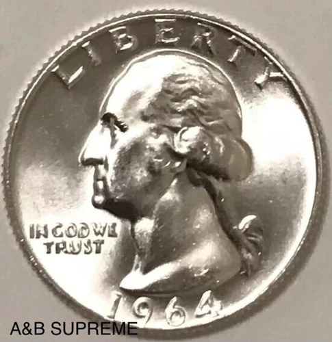 1964 Washington Quarter From OBW Roll Estate CHOICE-GEM Bu Unc. 90% Silver