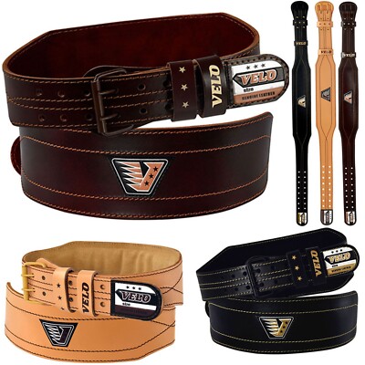 VELO Cow Hide leather 4'' Power Weightlifting Gym Belts Gym