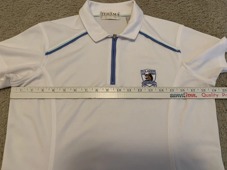 Camisa polo de golf para mujer Tehama Nancy Haley U.S. Open 2007 Oakmont talla M Foto 3 de 4