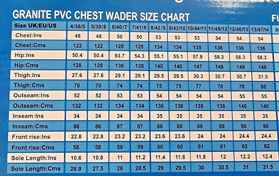 SNOWBEE Granito PVC Pecho de Pesca Vadeadores Suela con Tacos - Todos los Tamaños Foto 4 de 4