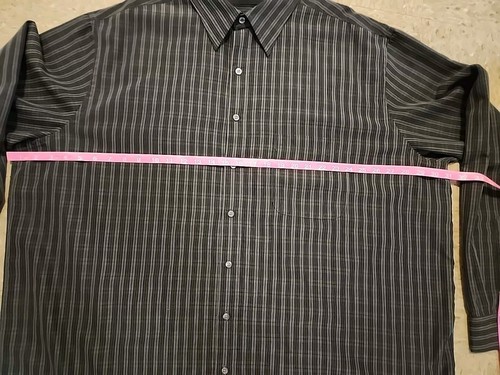 FUSE Striped Soft Knit Button Up Shirt Long Sleeve Mens 2XLT Black, Blue - Picture 13 of 20