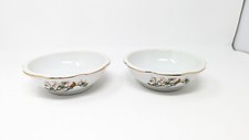 Vintage Chinese Porcelain Sauce Bowls Bird Design 6" (2 units)