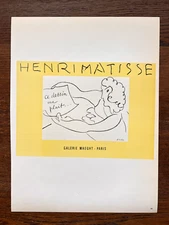1959 Henri Matisse Poster Lithograph "Dessins / Drawings" Original Mourlot Print