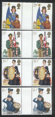 GREAT BRITAIN 1982 YOUTH Boys Brigade BROWNIE Girl Guide BOY SCOUTS Gutter Pairs