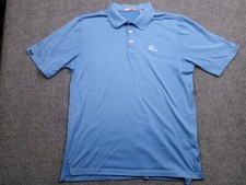 Straight Down Polo Shirt Mens Large Blue Performance Golf Stretch Solid Preppy