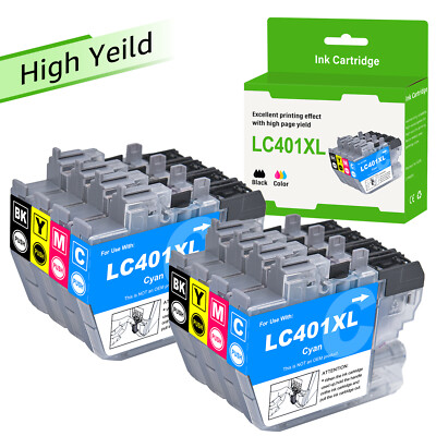 8 Combo LC401 LC401XL Ink Cartridge For Brother MFC-J1010DW MFC-J1170DW J1012DW