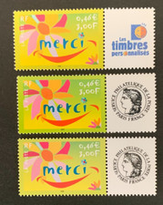 Timbres personnalisés 2001 YT 3433A 3434Aa Hélio offset. 2 scans. Merci
