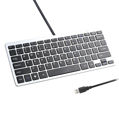 Mini Slim 78 Key USB 2.0 Wired Compact Thin Keyboard for Desktop Laptop PC Mac