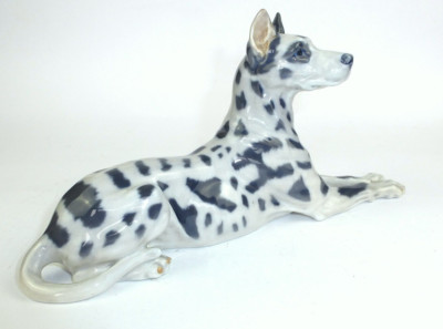 Porcelain Great Dane Royal Copenhagen signed Christian Peter Herold