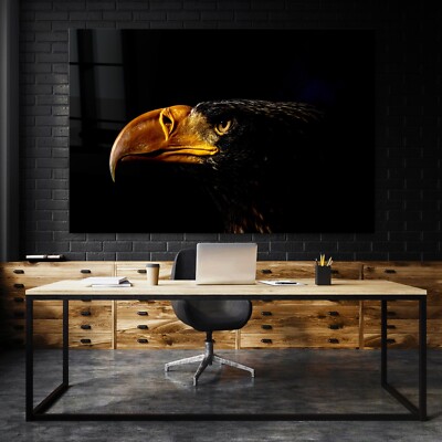   Wandbild, Adler im Dunkeln, Tier Acrylglas, Leinwand oder Poster Bild, Kunst