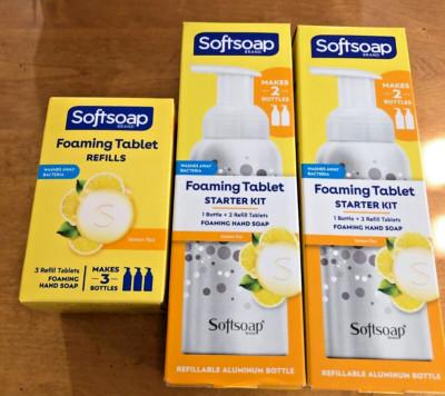 3 Softsoap Foaming Tablet Starter Kits & Foaming Tablet Refills Lemon Fizz