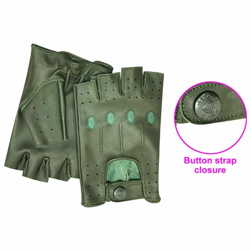 PSS Hombre Medio Dedo Cuero Conducción Ciclismo Exterior Verano Guantes Mitones 309 - Imagen 49 de 58