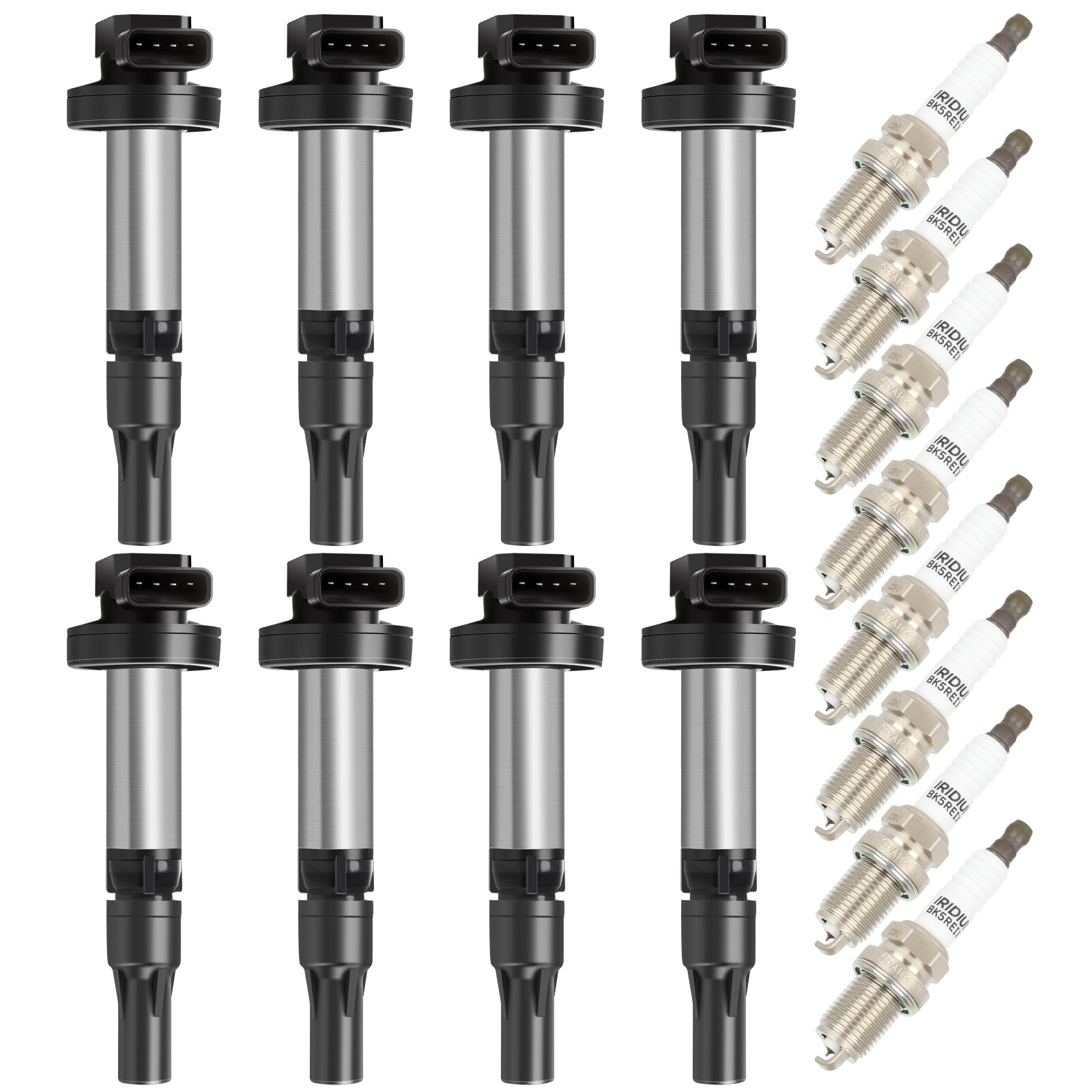 8pc For 4.2L V8 S-Type Super XF XJ8 XJR XKR Land Rover Ignition Coil Spark Plug