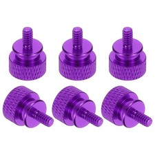 6 Pcs Computer Case Thumb Screw 6-32 x 7mm Knurled Screws, Purple