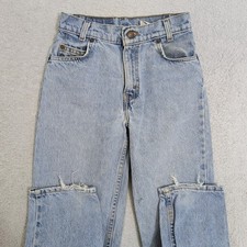 Vintage Levi's 550 Relaxed Fit Jeans Youth Boys 12 Orange Tab Made USA 90s Taper