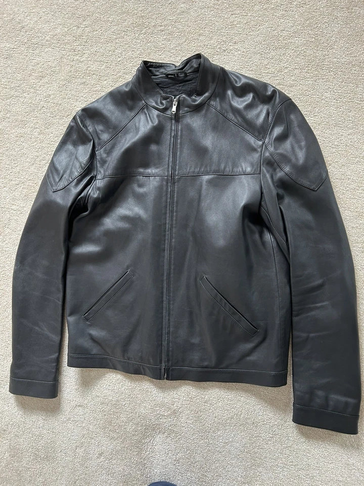 Hugo Boss Black Nappa Leather Jacket Fantastic Condition RRP £499 Medium 38 - Image 2 of 4