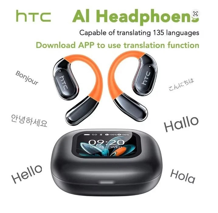 HTC NE27 OWS Auricolari Bluetooth Sportivi LCD Touch AI Traduttore