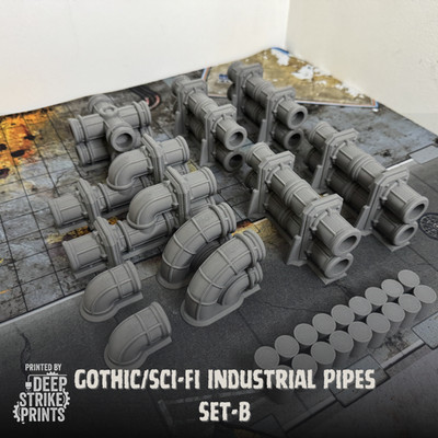 Gothic/Sci-Fi Industrial Pipes Set B | Gelände Landschaft Tabletop/Warhammer 40k