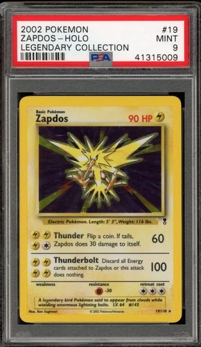 Pokemon Zapdos Legendary Coll. Holo Rare #19 DAMAGED SLAB PSA 9 Mint