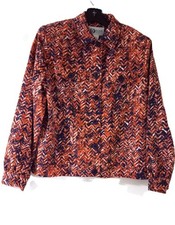 Darue of California Navy/Grapefruit Chevron Print Lt. Weight Jacket Size 8 NEW