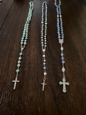 Set Of 3 Handmade Catholic Blue Rosaries
