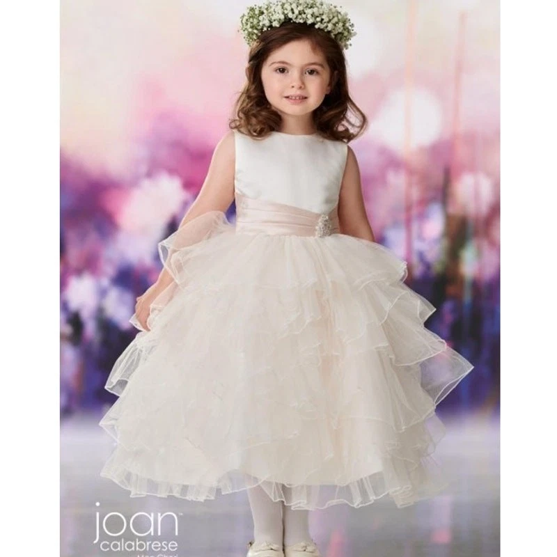 Vestido para niñas JOAN CALABRESE by Mon Cheri con flores con volantes, talla 4 Foto 3 de 4