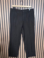 Dolce & Gabbana Dress Pants 50 Mens Black Pin Striped 100% Virgil Wool