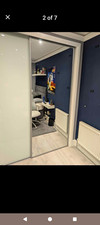 Sliding Wardrobe Doors Silver Brushed Metal With Track / Walk In