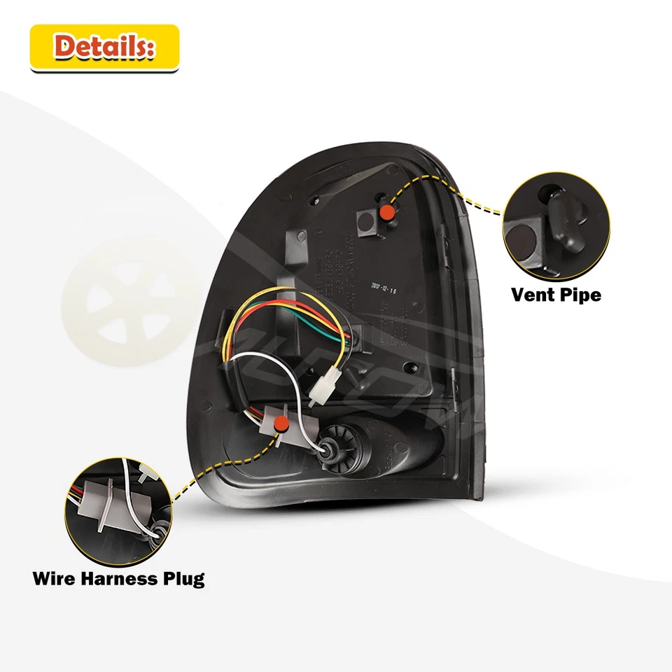 For 1996-00 Dodge Caravan 1998-03 Durango LED Tail Lights Black Smoke Rear Lamps - Image 3 of 4