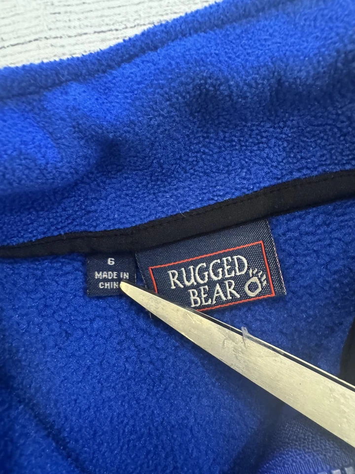 Rugged Bear Jacket Boys Size 6 Blue Black Fleece Full Zip Outdoors Winter Warm - Image 2 of 4