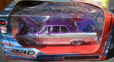 1965 CHEVROLET MALIBU SS CANDY PURPLE AND SILVER MAISTO PRO TOURING 1/24