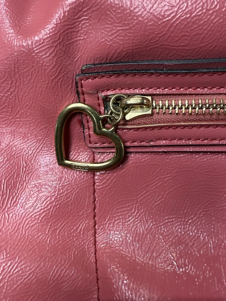COACH Shoulder Bag Purse Poppy Leather Pink - Image 3 of 4