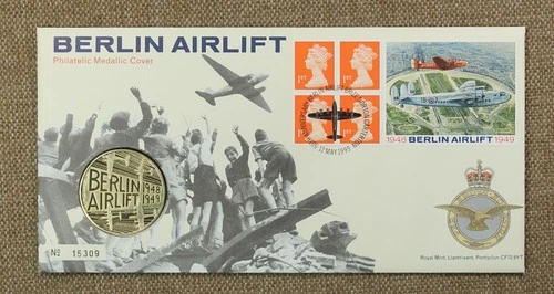 GB 1999 philatelic numismatic FDC - Berlin Airlift with medal