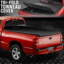 FOR 05-11 DODGE DAKOTA 5'5" BED TRI-FOLD ADJUSTABLE SOFT TOP TRUNK TONNEAU COVER