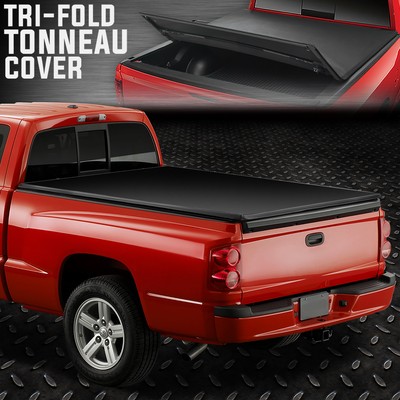 FOR 05-11 DODGE DAKOTA 5'5'' BED TRI-FOLD ADJUSTABLE SOFT TOP TRUNK TONNEAU COVER
