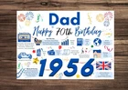 DAD Happy 70th Birthday Card FATHER 1956 Memories Year of Birth Facts Greetings