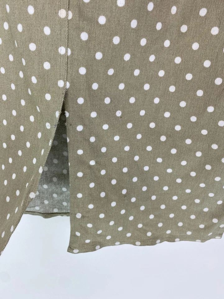 Falda lápiz midi a lunares beige La Perla cintura alta ventilación trasera algodón Reino Unido 8 Foto 4 de 4