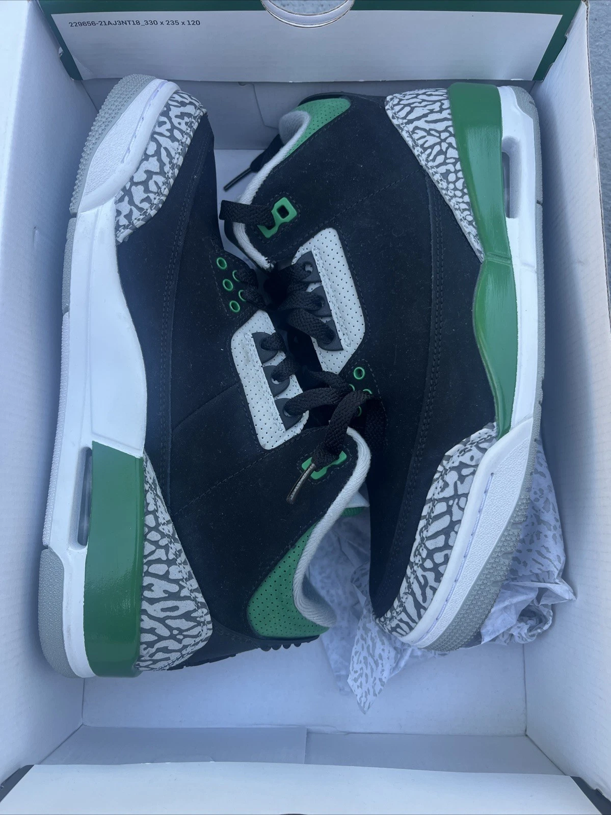 VNDS Worn 1x Jordan 3 Retro Mid verde pino taglia 8 uomo 9 5 donna