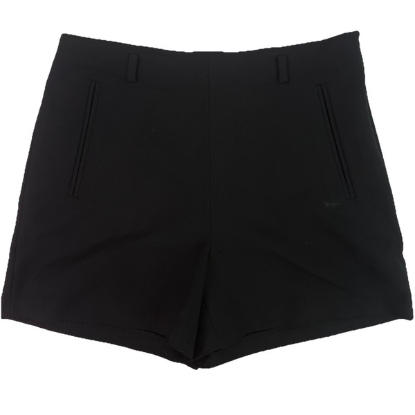 Zara Basics S Dress Shorts Black Belt Loops Mid Rise Zip Hot Pants Club Party 