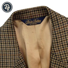 VTG 44 R Brooks Brothers " Madison Fit " Brown Gun Check Tweed Blazer Made USA