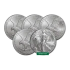 US Mint $1 American Silver Eagle Coin 1 oz BU (Lot of 5, Random Year)