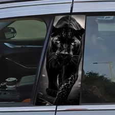 2-piece AHPAINTING Black Panther Car B Pillar Sticker Center Column Cover Decals