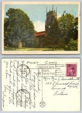 St. Paul's Cathedral London Ontario 1946 Postcard King George VI Stamp