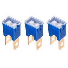 3pcs Cartridge Fuse, 32VDC 100A Male Terminal, Dark Blue