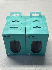 LOGITECH M100 FULL-SIZE CORDED USB OPTICAL MOUSE 910-001601 NEW IN BOX-LOT OF 6