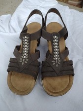 Rieker Womens Grey Belated Elastic Strap Sandal Shoes 7