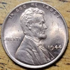 1944 Lincoln Wheat One Cent 1c Coin Red BU #AA539