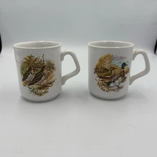 2 Vintage English Bird Duck Mugs Lord Nelson Pottery Made in England