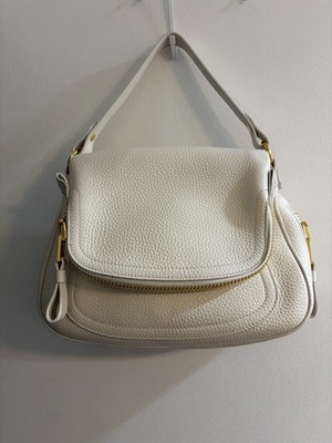 Tom Ford White Leather Jennifer Handbag Shoulder Bag Women's