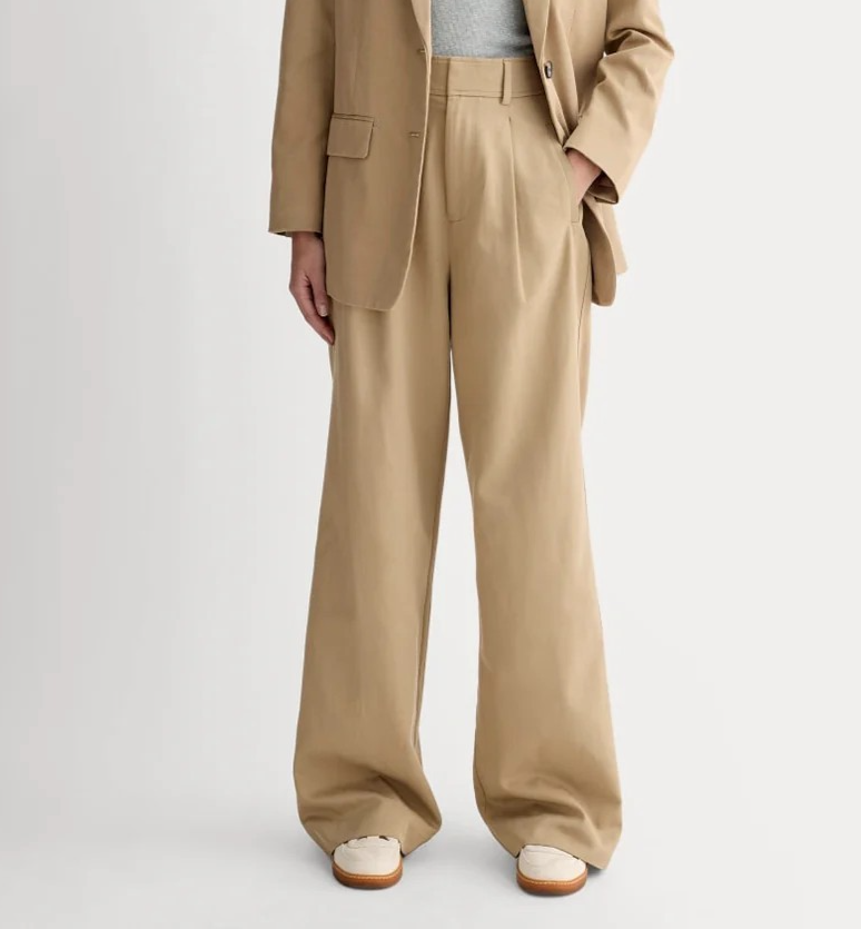 Everlane The Way-High Drape Pant in Ash Brown, Size 0S, New with Tag